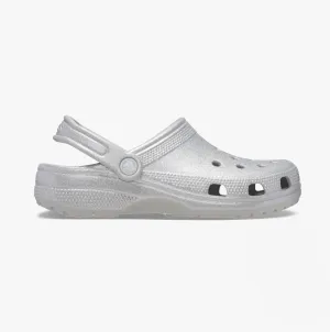 205942-0IC CLASSIC GLITTER LINED Womens Clogs Silver Glitter