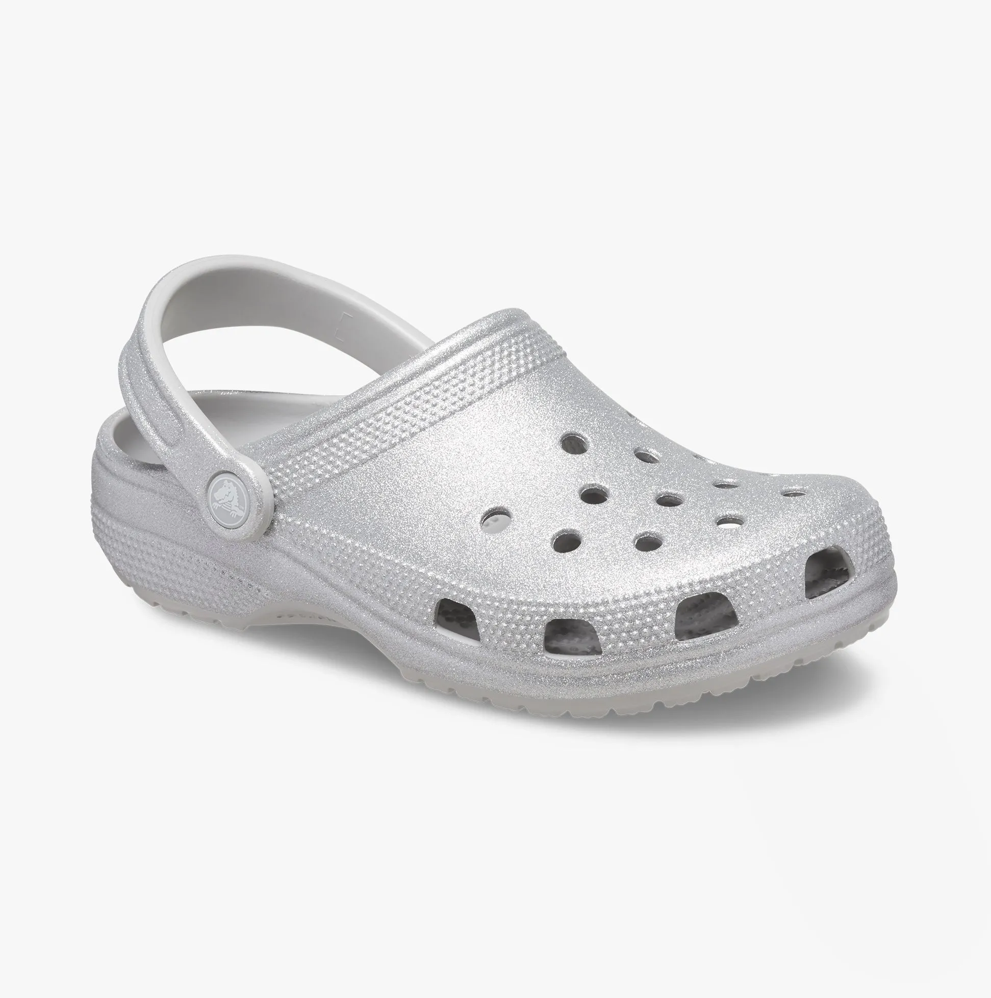 205942-0IC CLASSIC GLITTER LINED Womens Clogs Silver Glitter