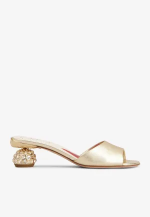 55 Metallic Leather Mules