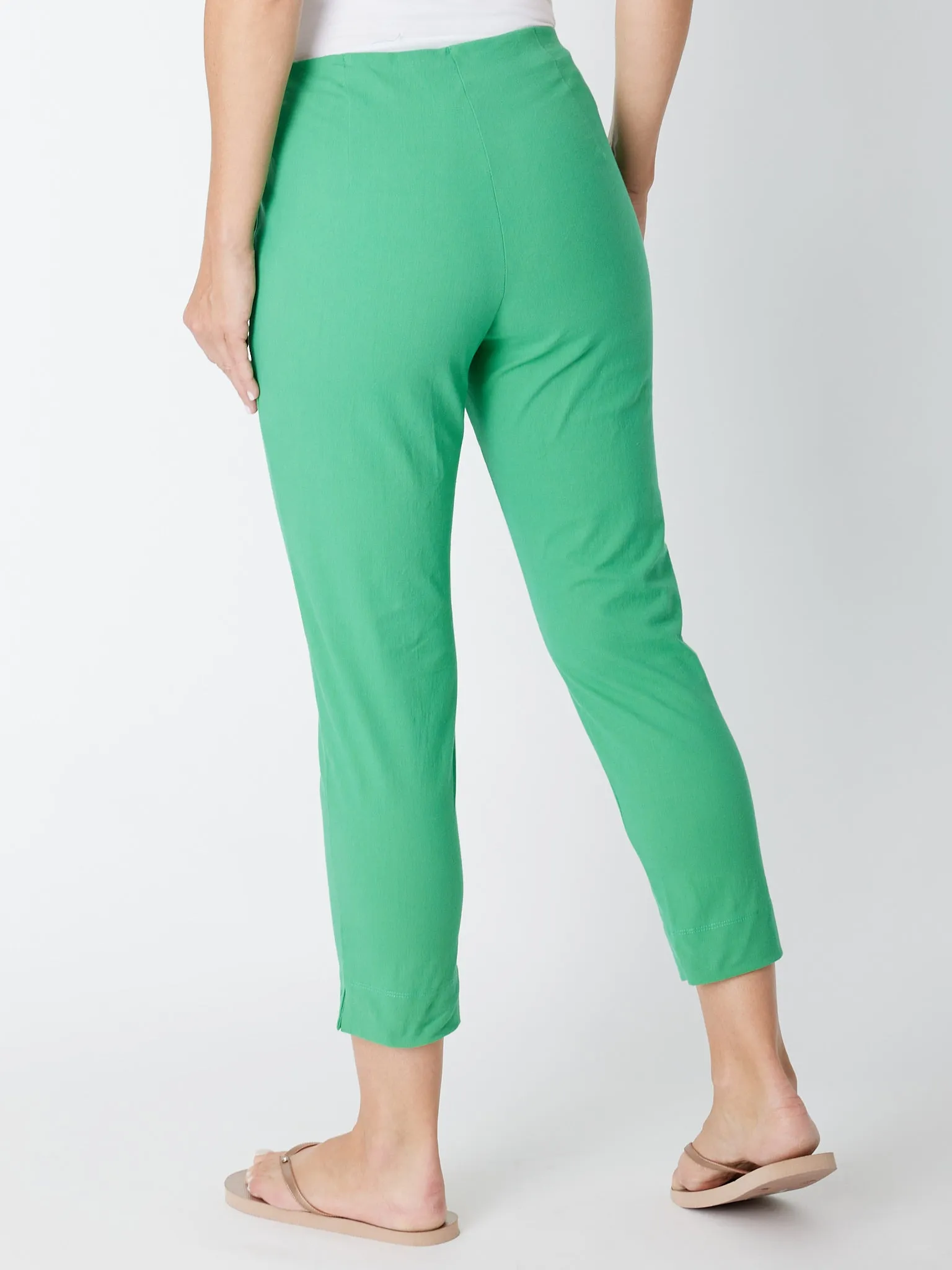 7/8 Slim Cottolen Stretch Pull on Pant COTTOLENE the new bengaline) - Emerald 24152
