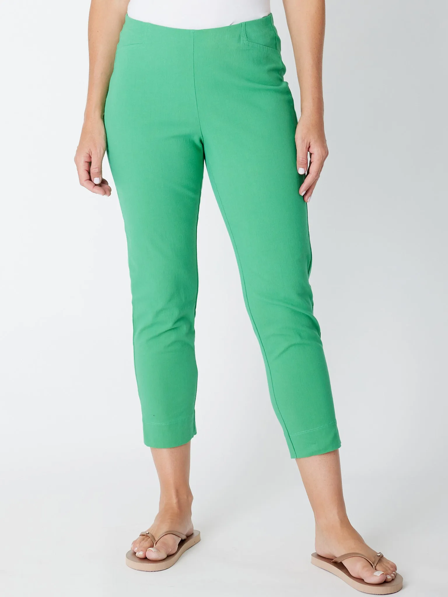 7/8 Slim Cottolen Stretch Pull on Pant COTTOLENE the new bengaline) - Emerald 24152