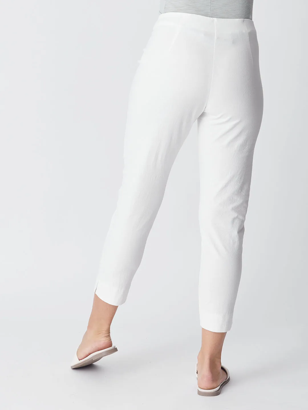 7/8 Slim Cottolen Stretch Pull on Pant COTTOLENE the new bengaline) -  White 24152- S
