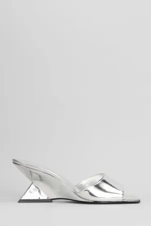 Abbie Sculpt Slipper-Mule in silver leather