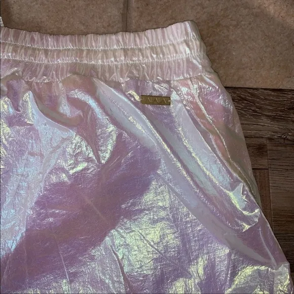 ALALA Etoile Iridescent Opal High Rise Running Athletic Shorts NEW Small