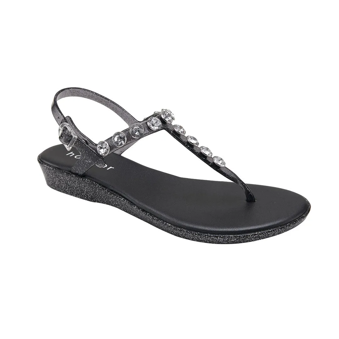 Amalfi Wedge - Clear Graphite Glitter