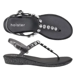 Amalfi Wedge - Clear Graphite Glitter