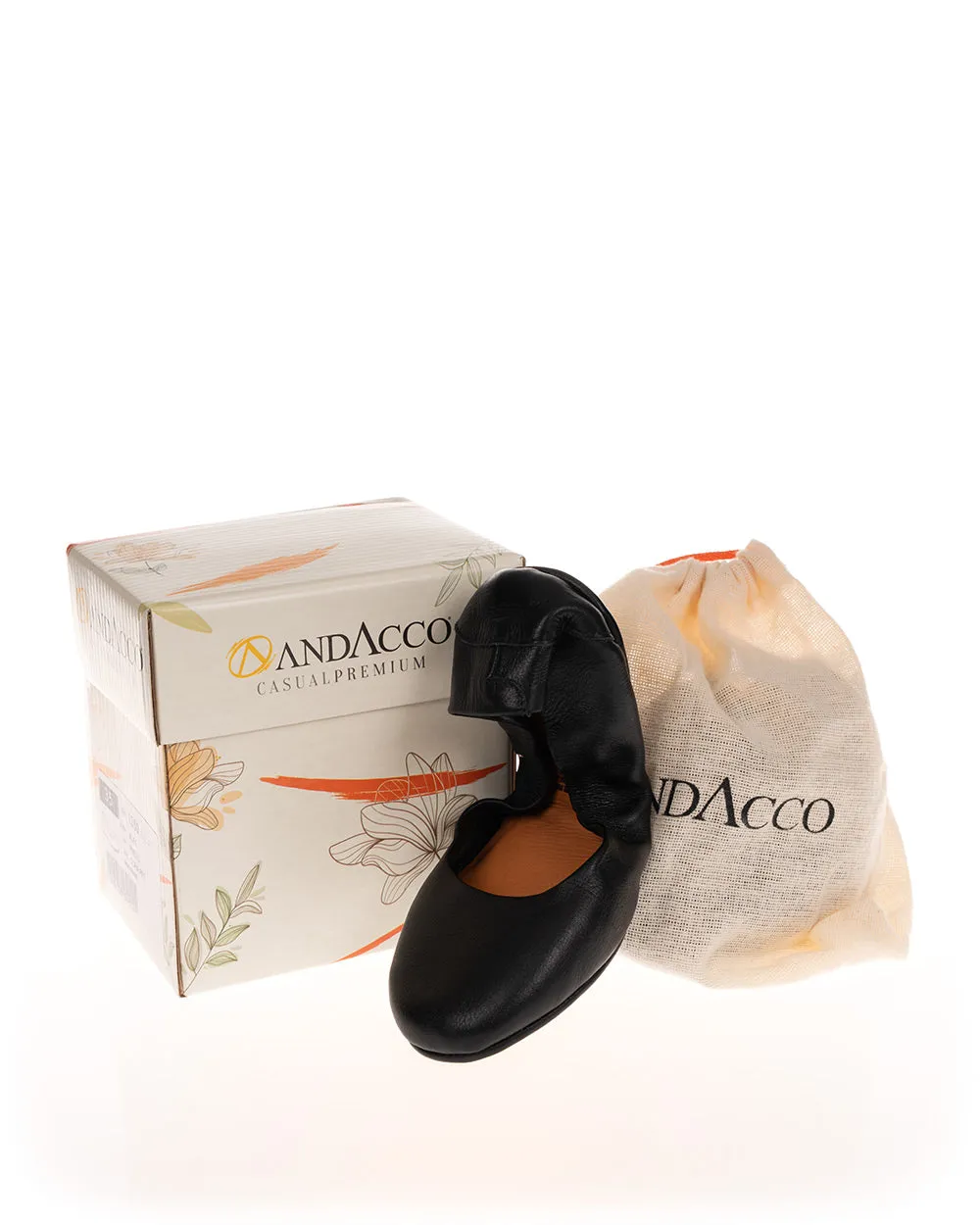 Andacco 1350 Black Soft Leather Ballet