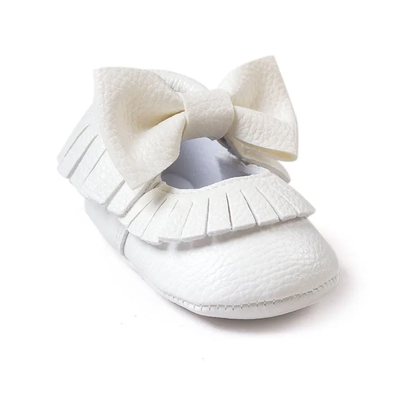 Baby Girls Mary Jane Flower Baby Shoes PU Leather Baby Moccasins Gold Bow Girls First Walker Toddler Moccs