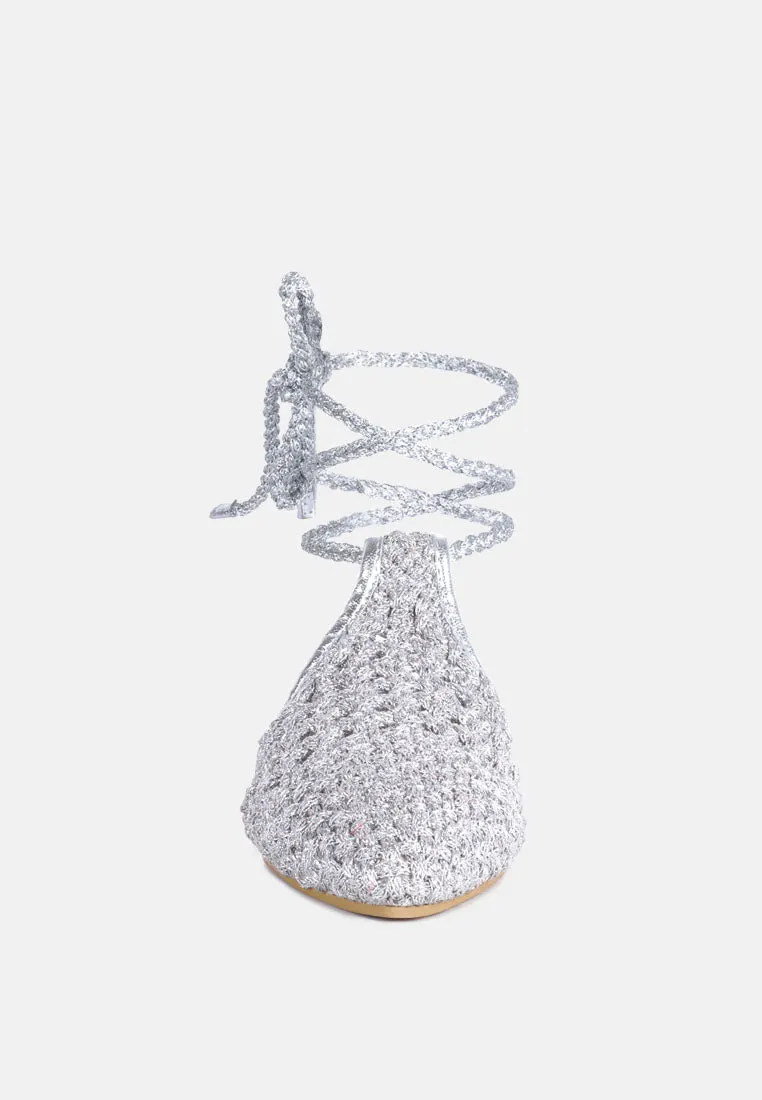 Bartsi Handwoven Cotton Tie Up Mule Flats By Ruw