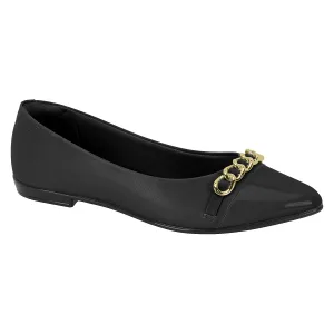 Beira Rio 4136-1106 Pointy Toe Flat in Black