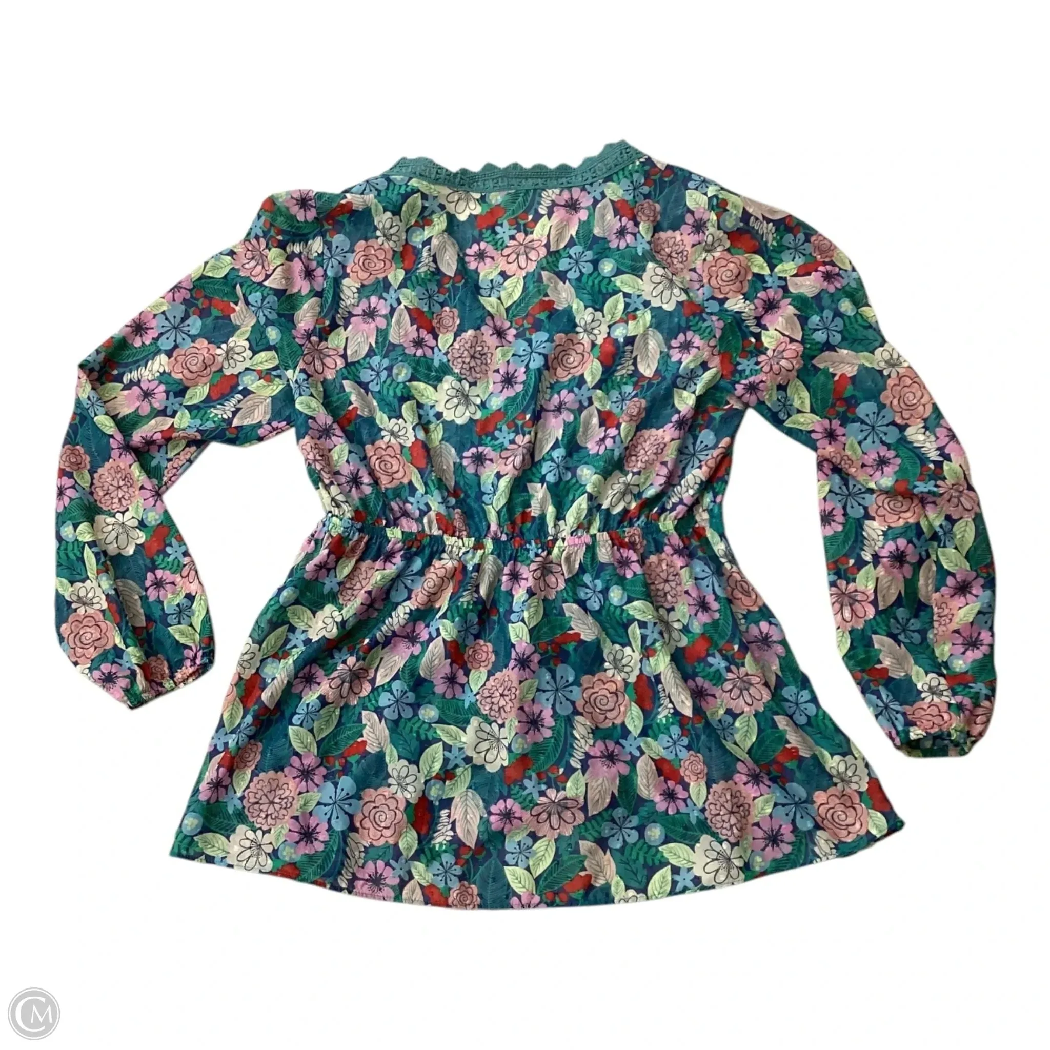Blouse Long Sleeve By Matilda Jane In Floral Print, Size: L