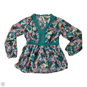Blouse Long Sleeve By Matilda Jane In Floral Print, Size: L