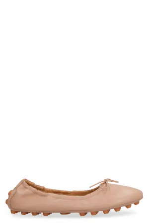 Bubble leather ballet flats