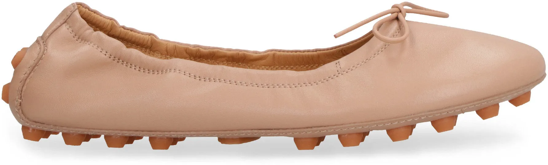 Bubble leather ballet flats