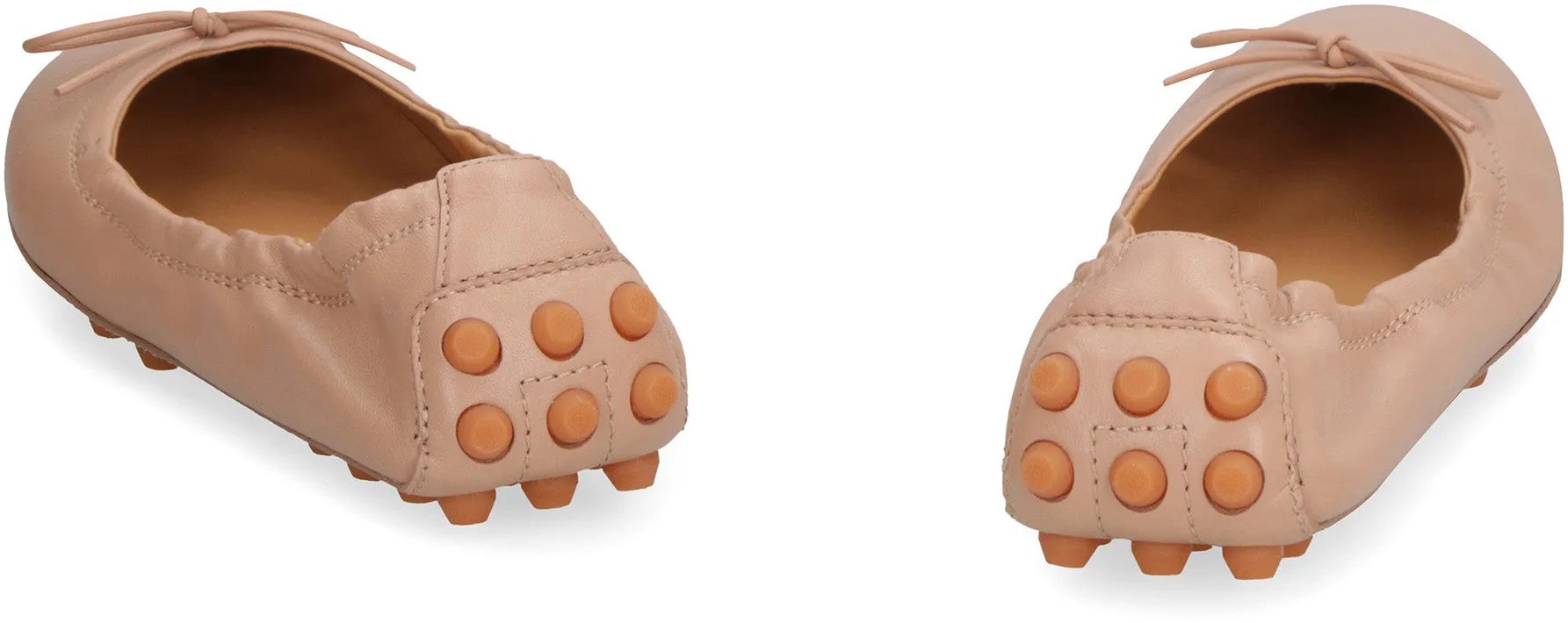 Bubble leather ballet flats