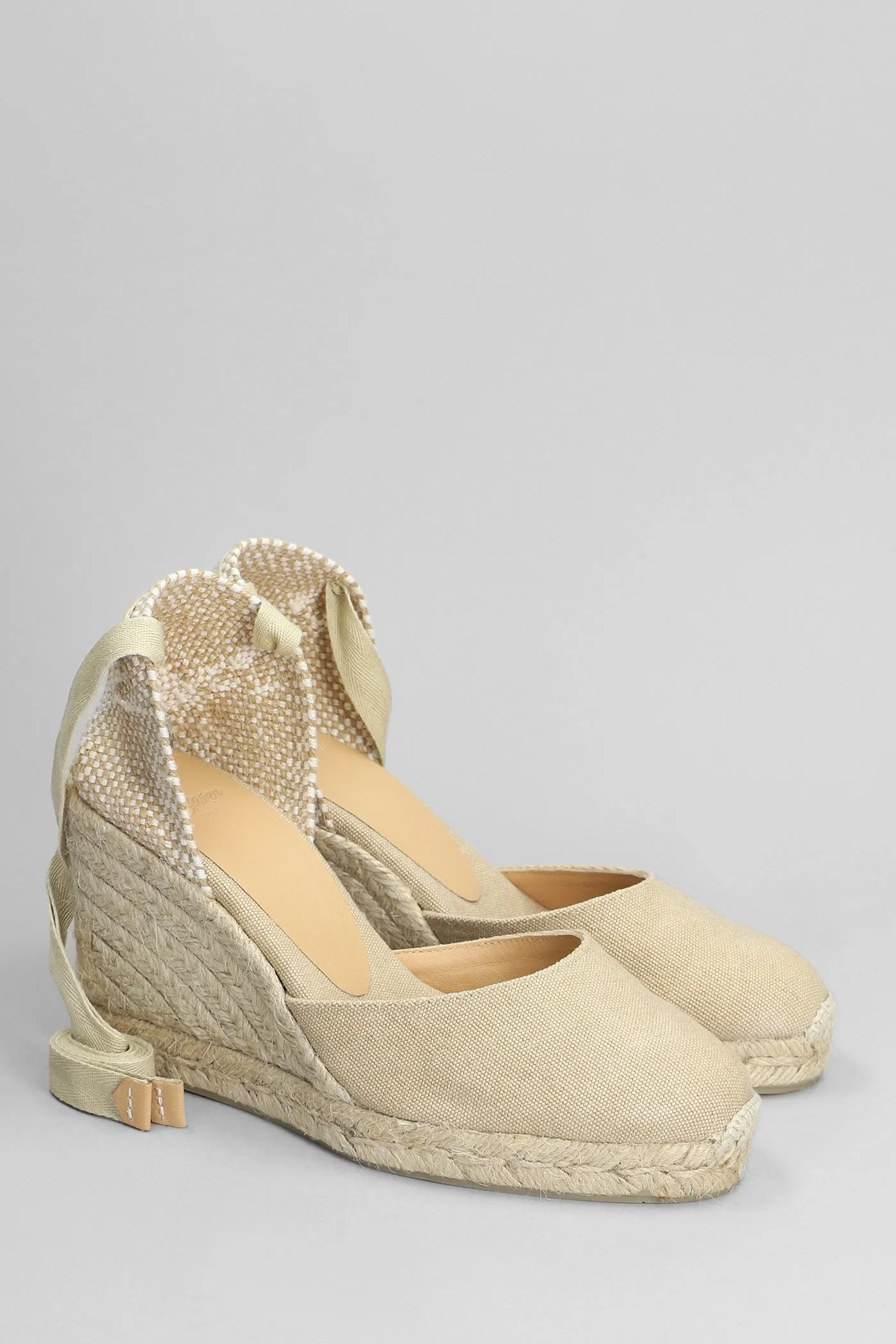 Carina-8-002 Wedges in beige canvas