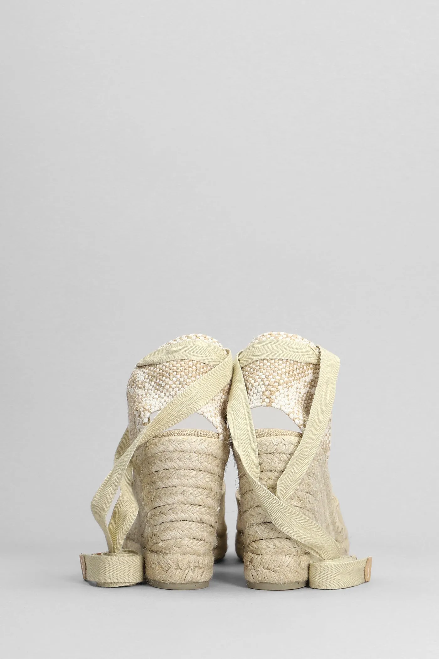 Carina-8-002 Wedges in beige canvas