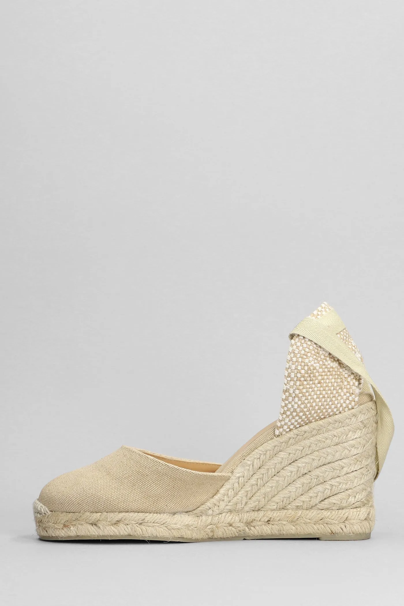 Carina-8-002 Wedges in beige canvas