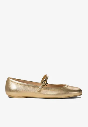 Carla Metallic Leather Ballet Flats