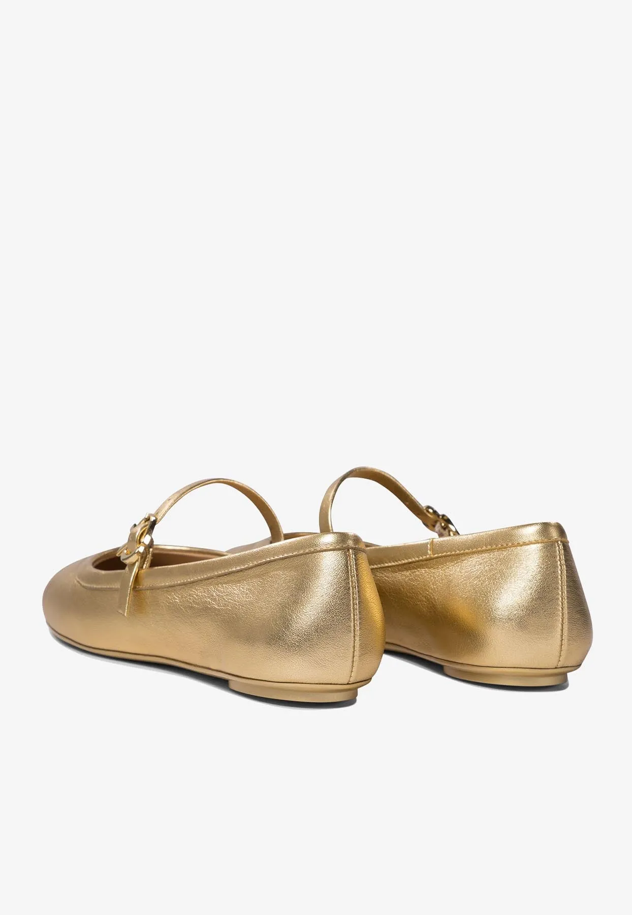 Carla Metallic Leather Ballet Flats