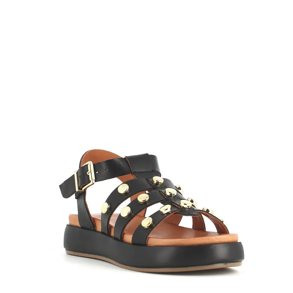 Cinders Edit Gladiator Sandal Stud Black
