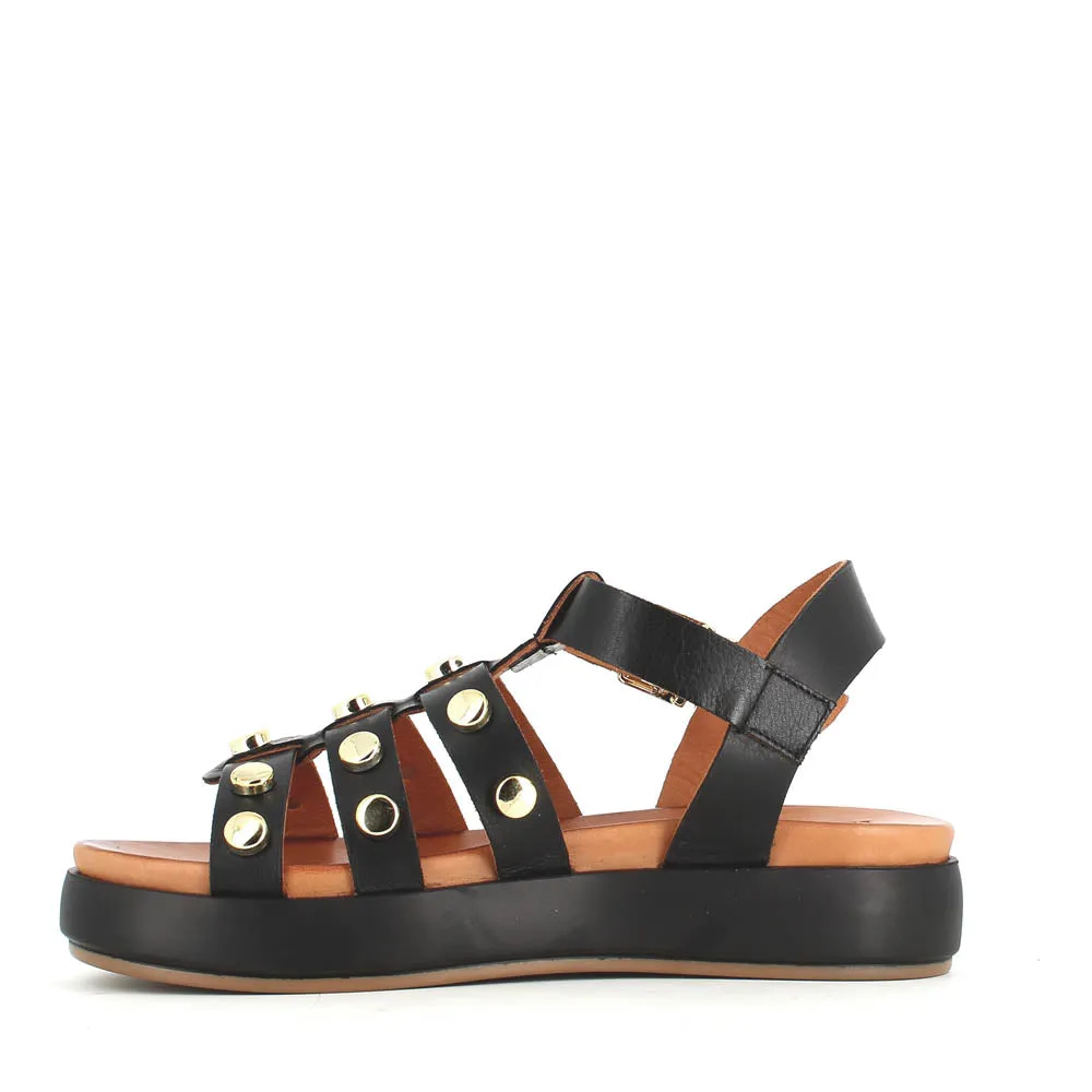 Cinders Edit Gladiator Sandal Stud Black