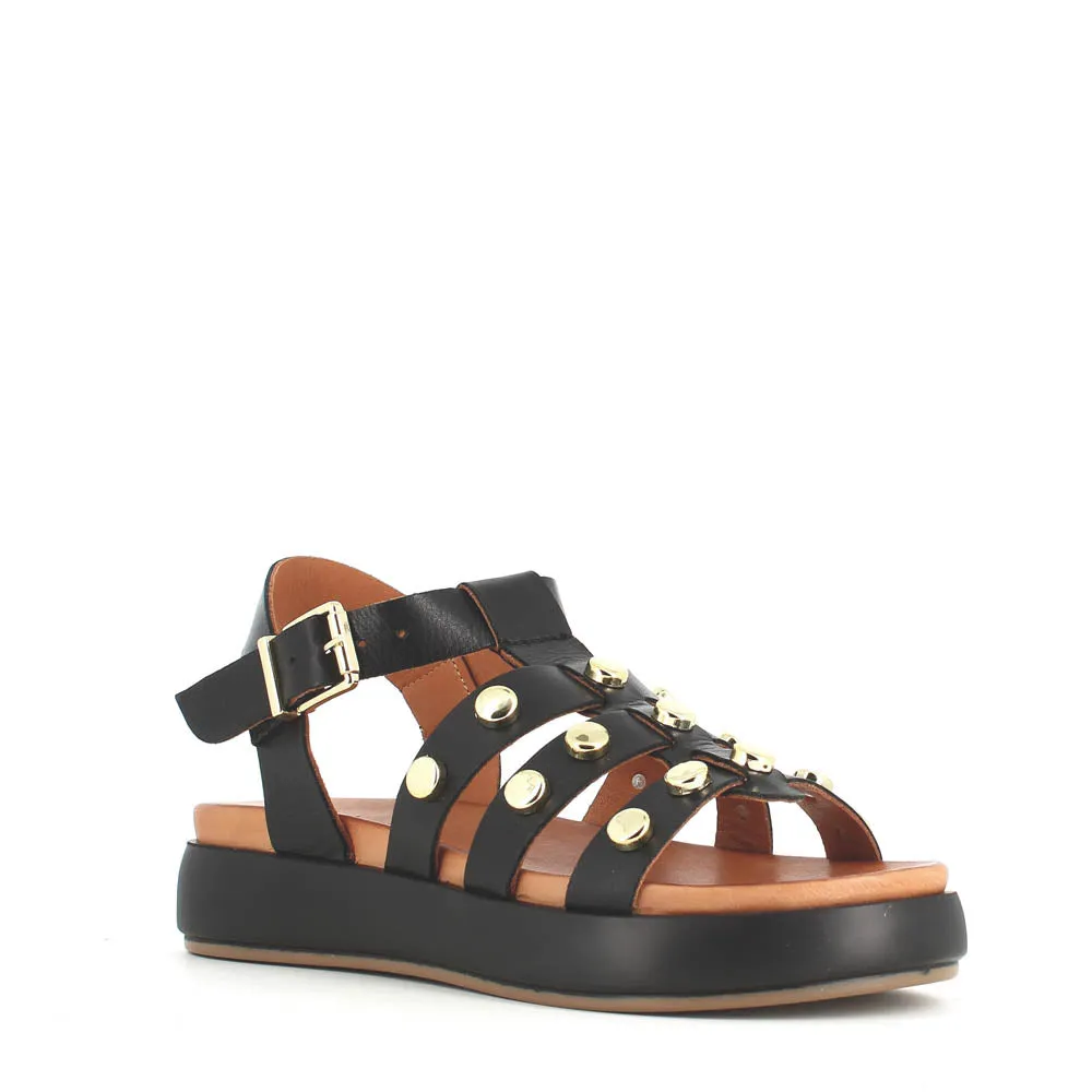Cinders Edit Gladiator Sandal Stud Black