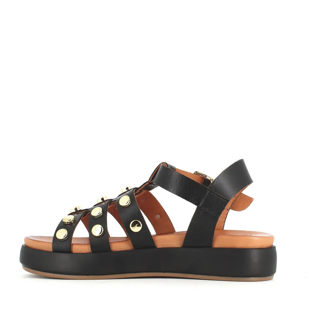 Cinders Edit Gladiator Sandal Stud Black