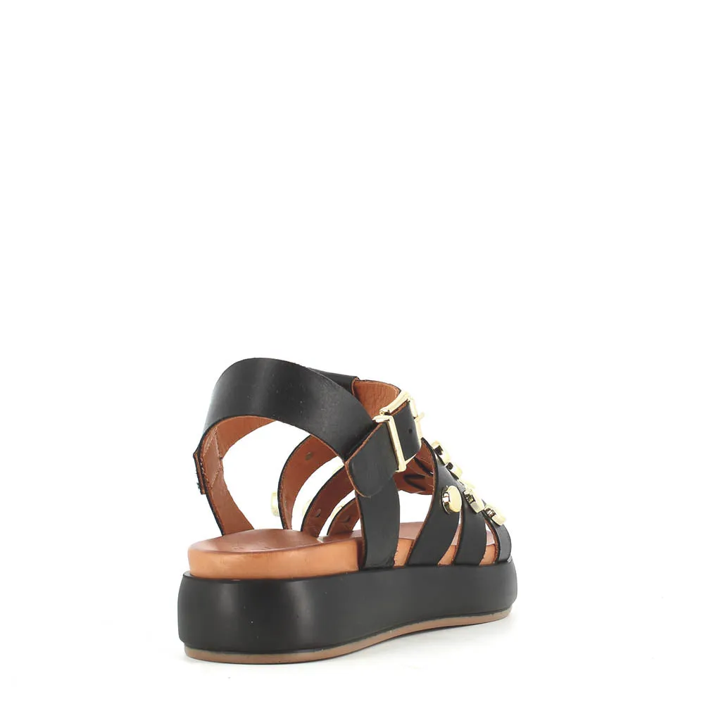 Cinders Edit Gladiator Sandal Stud Black