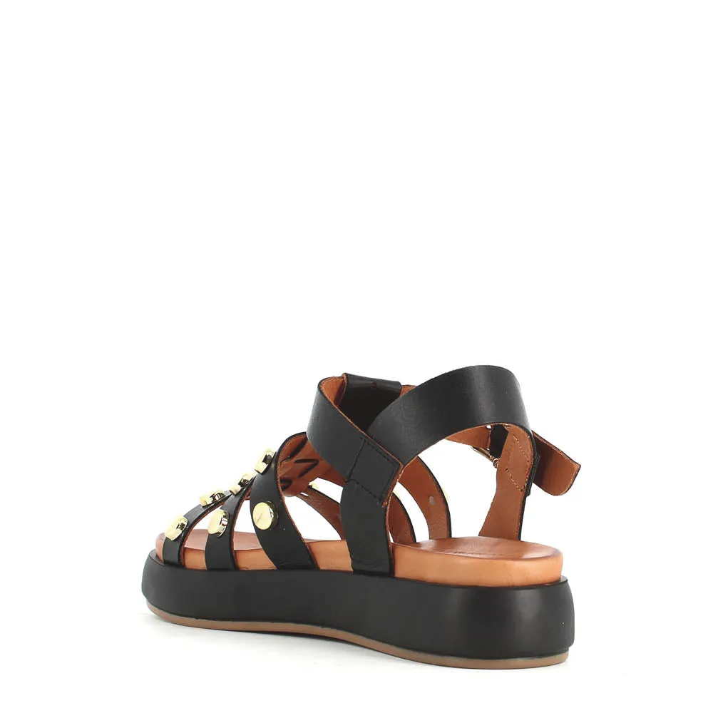Cinders Edit Gladiator Sandal Stud Black