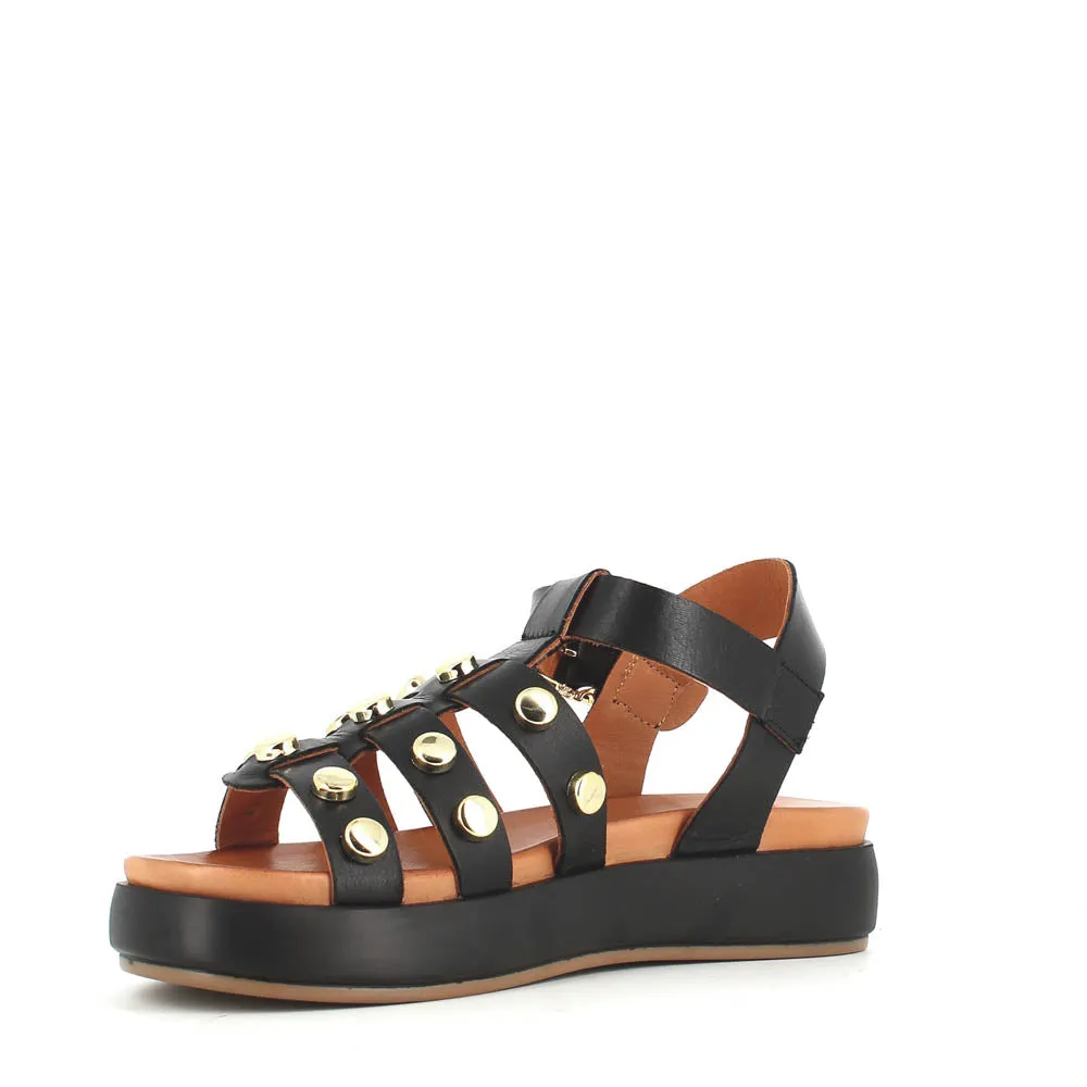 Cinders Edit Gladiator Sandal Stud Black