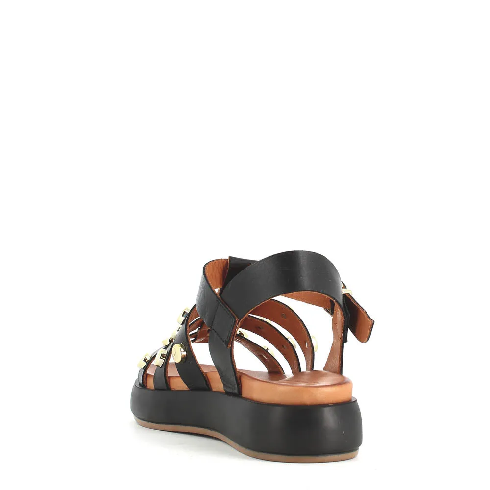 Cinders Edit Gladiator Sandal Stud Black