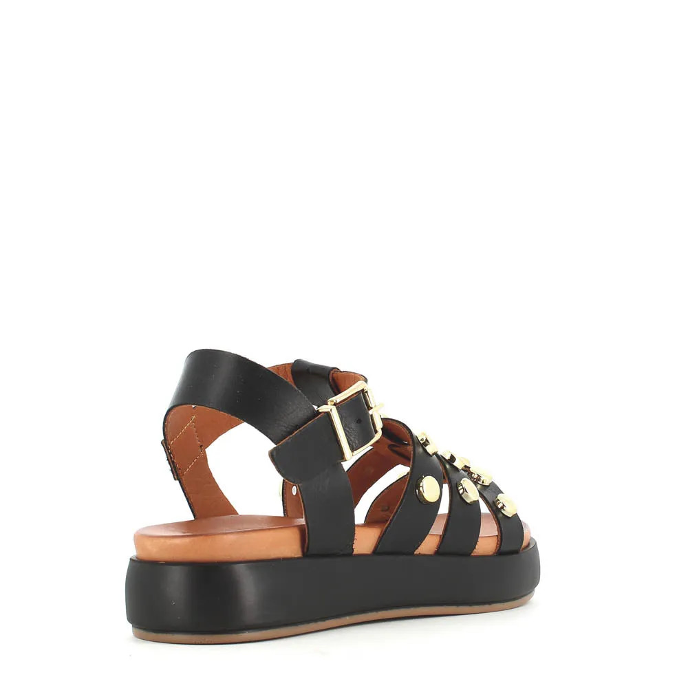 Cinders Edit Gladiator Sandal Stud Black