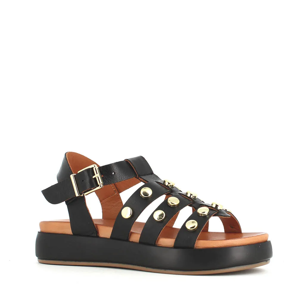 Cinders Edit Gladiator Sandal Stud Black