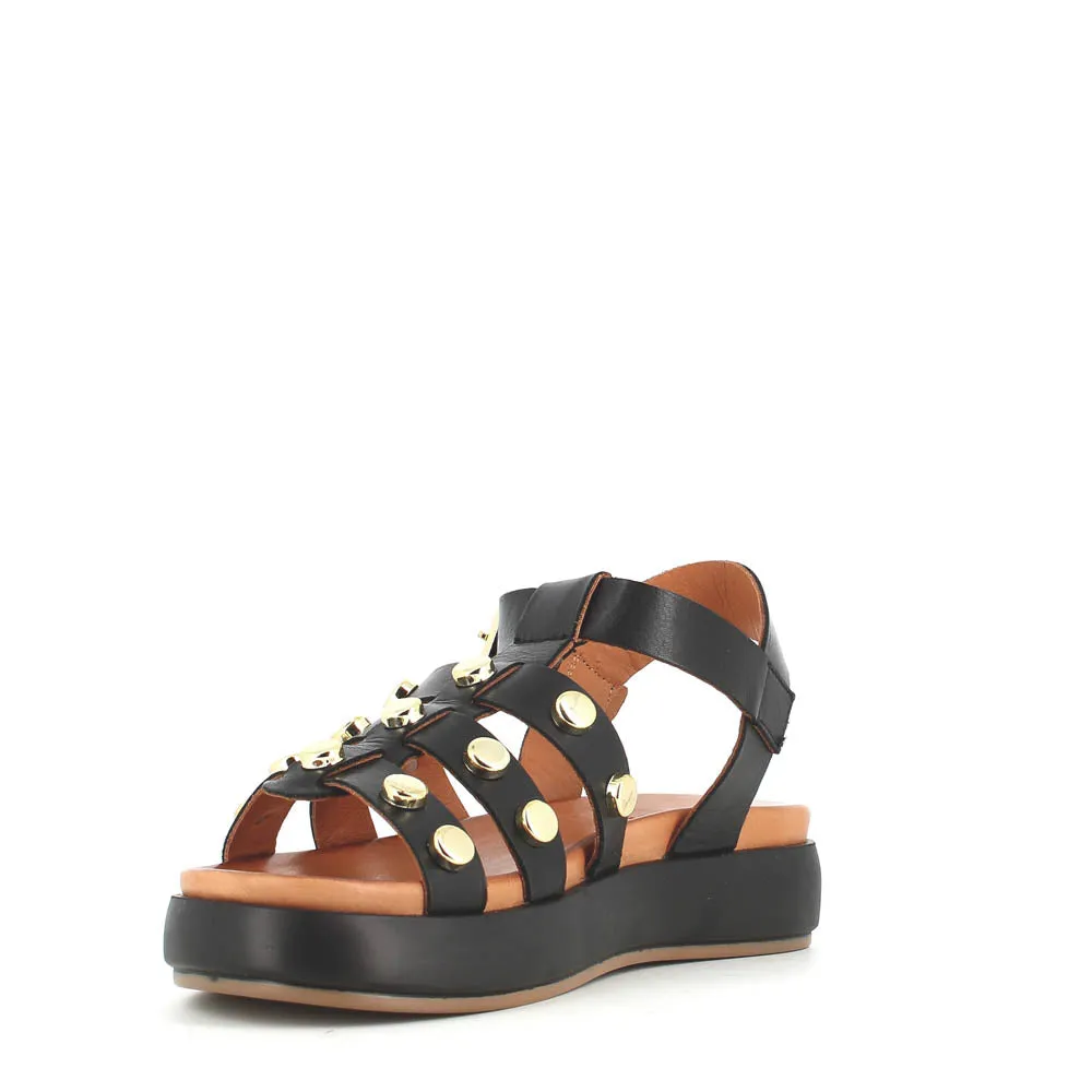 Cinders Edit Gladiator Sandal Stud Black