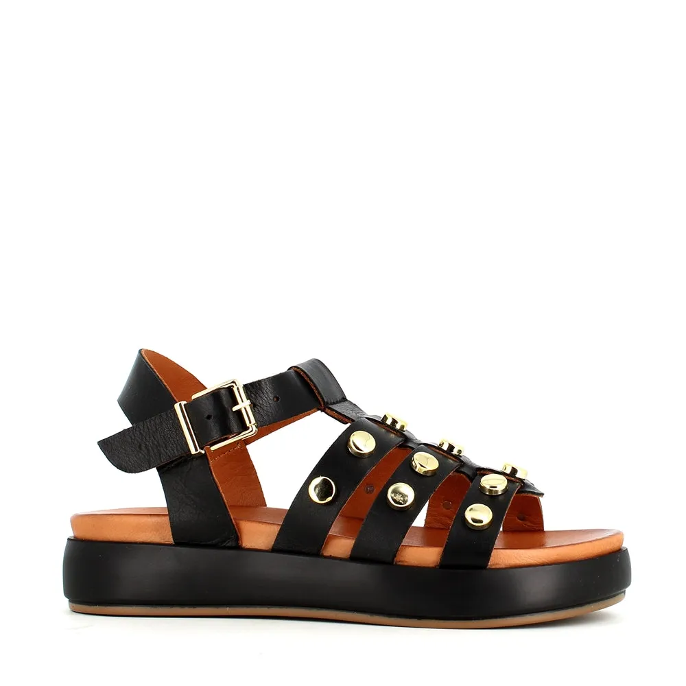 Cinders Edit Gladiator Sandal Stud Black