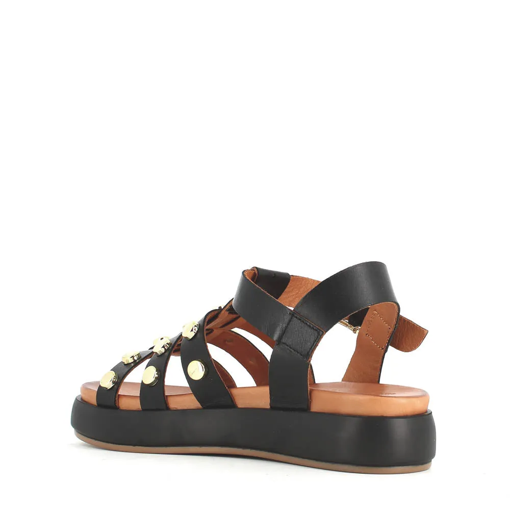 Cinders Edit Gladiator Sandal Stud Black