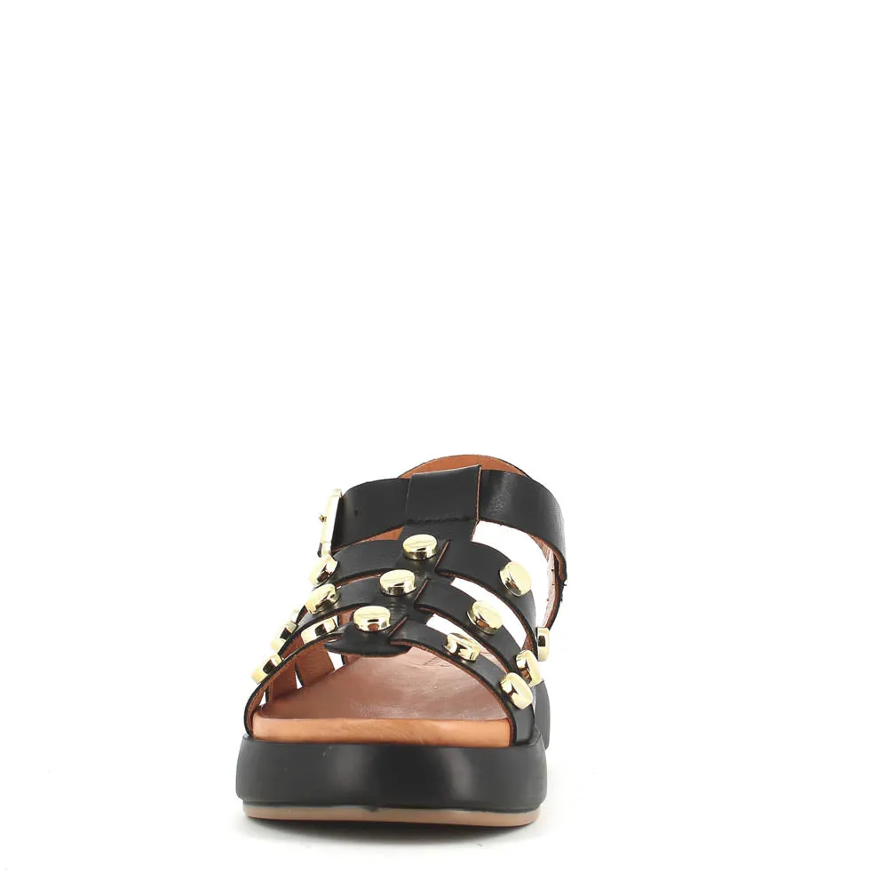 Cinders Edit Gladiator Sandal Stud Black