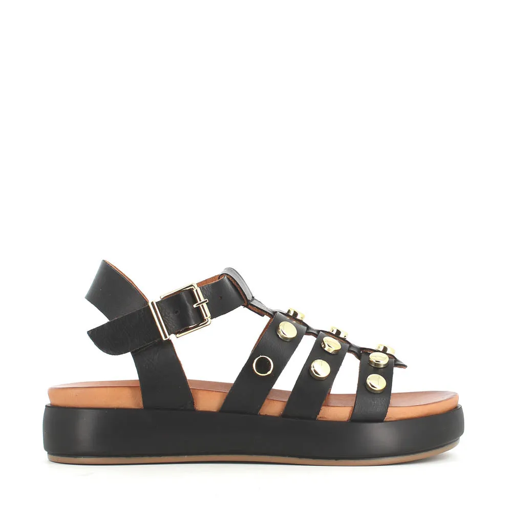 Cinders Edit Gladiator Sandal Stud Black