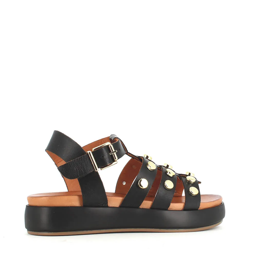 Cinders Edit Gladiator Sandal Stud Black