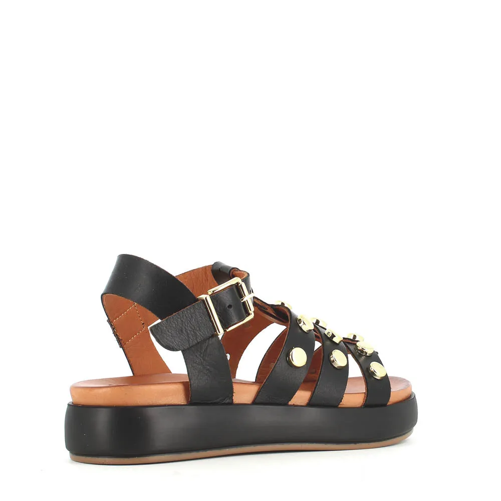 Cinders Edit Gladiator Sandal Stud Black