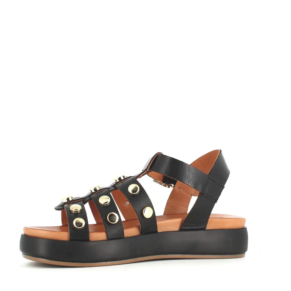 Cinders Edit Gladiator Sandal Stud Black