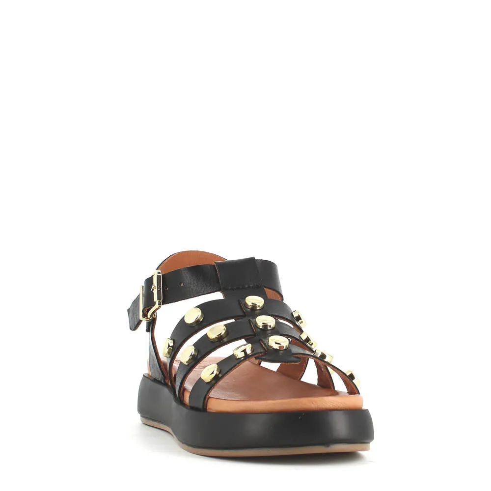 Cinders Edit Gladiator Sandal Stud Black