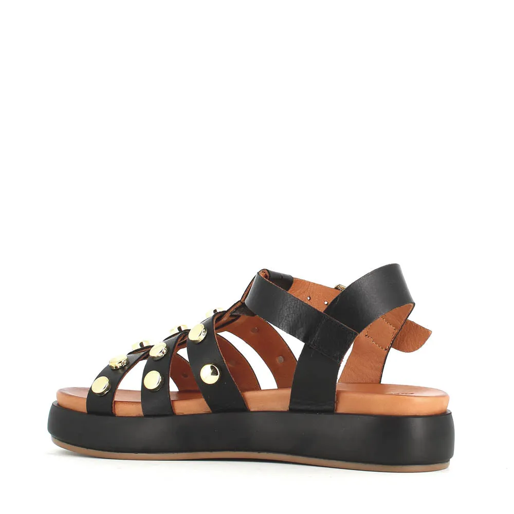 Cinders Edit Gladiator Sandal Stud Black