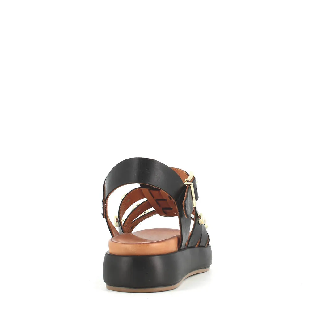 Cinders Edit Gladiator Sandal Stud Black