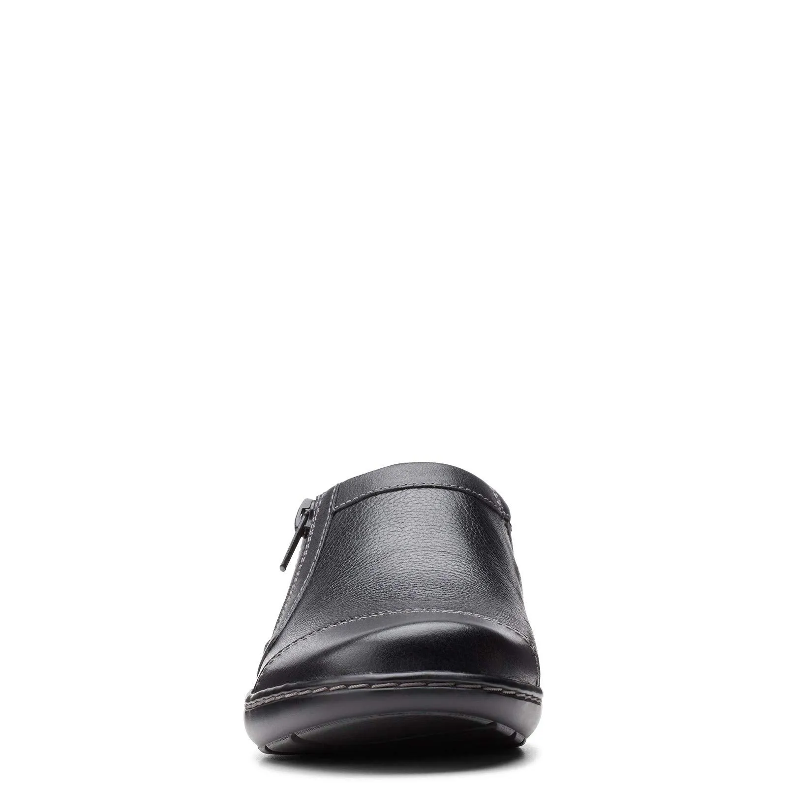 Clarks womens Cora Giny Loafer Flat, Black Tumbled/Smooth Leather, 9.5 US