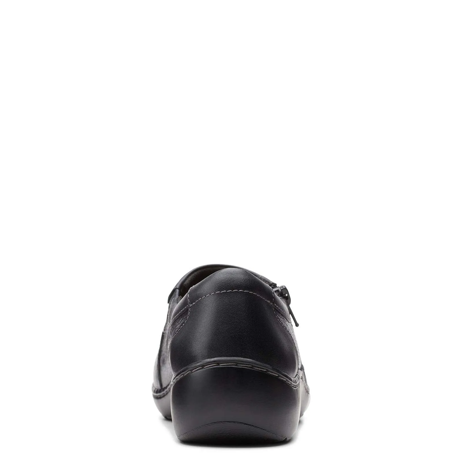 Clarks womens Cora Giny Loafer Flat, Black Tumbled/Smooth Leather, 9.5 US