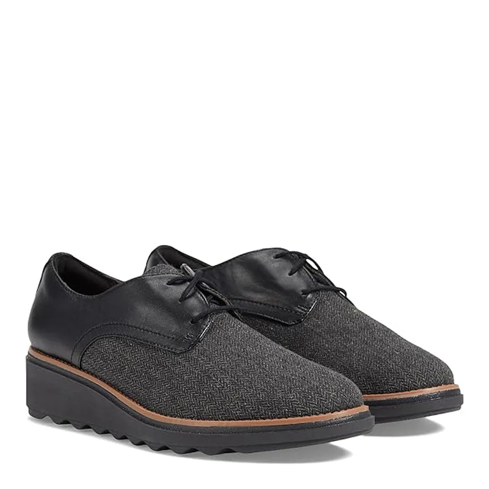 Clarks Women's Sharon Rae Black Tweed Combi 26175417