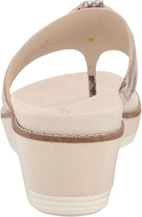 Cole Haan Women's ORIGINALGRAND Flatform Thong Sandal, Python Printed Leather/Cement Nylon Wedge/Ivory Midsole, 9