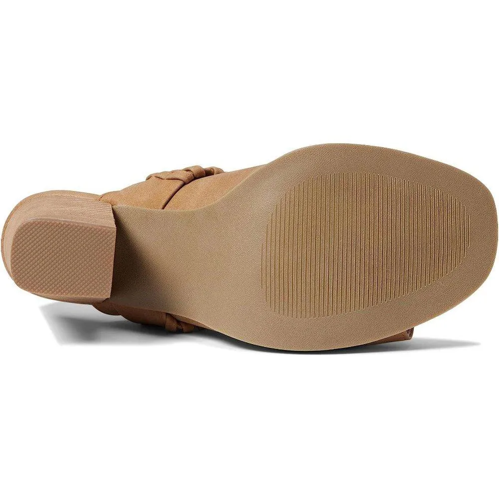 Condry Tan Heeled Mule Sandals